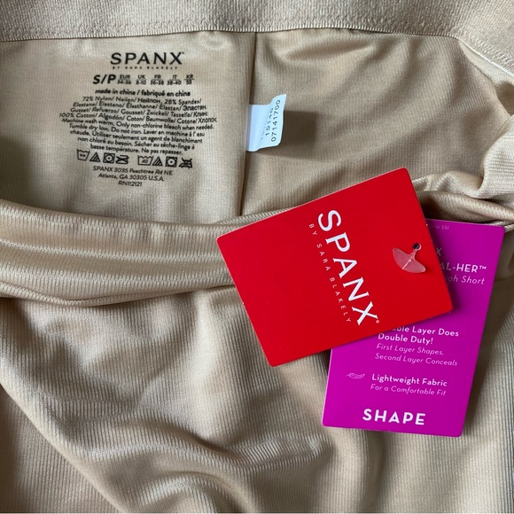 Spanx Shape Power Conceal-Her High-waisted Mid-thigh Short Natural glam S - Picture 4 of 5